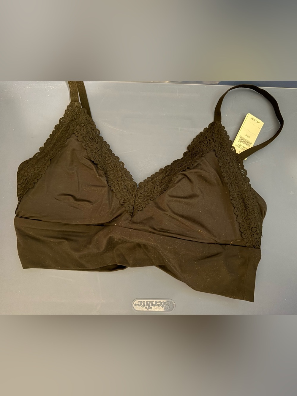 Black Lace-Trim women’s Wireless Bralette size small NWT